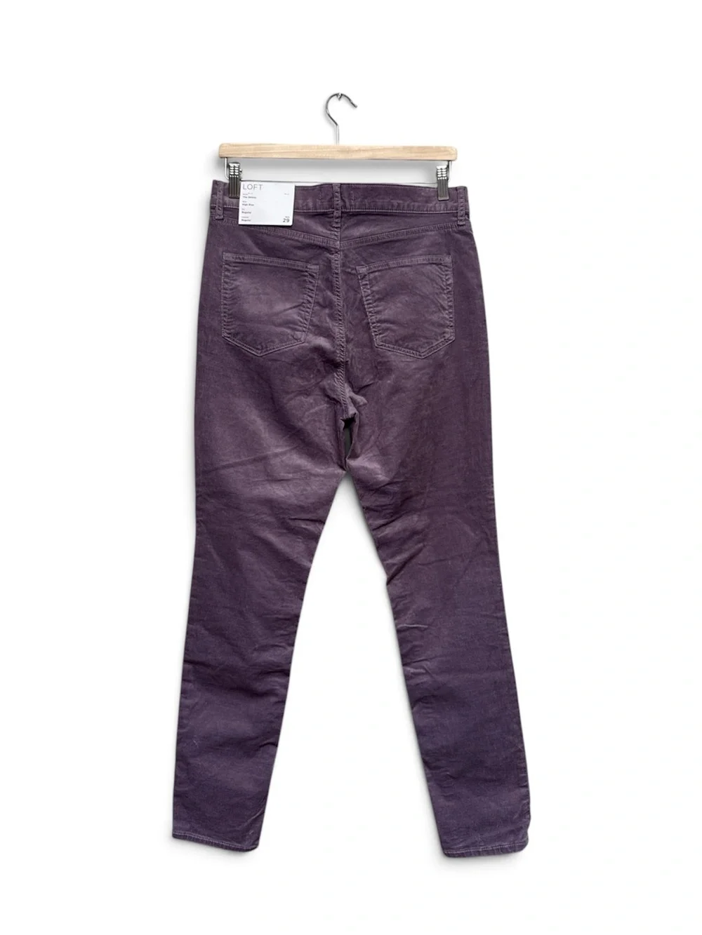 LOFT Velvet High-Rise Skinny Jeans in Lavender